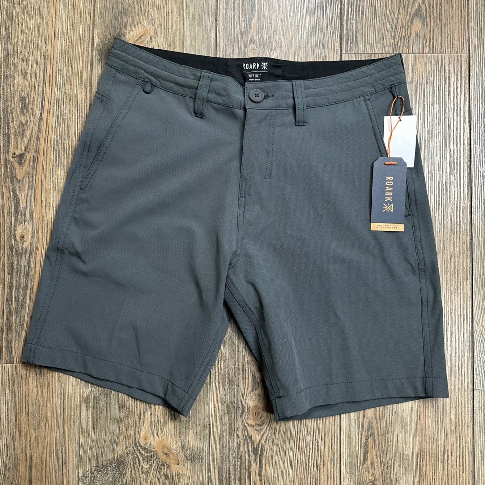 Roark Hytide Hybrid Shorts Mens 30 Charcoal Grey Quick Dry Stretch NWT